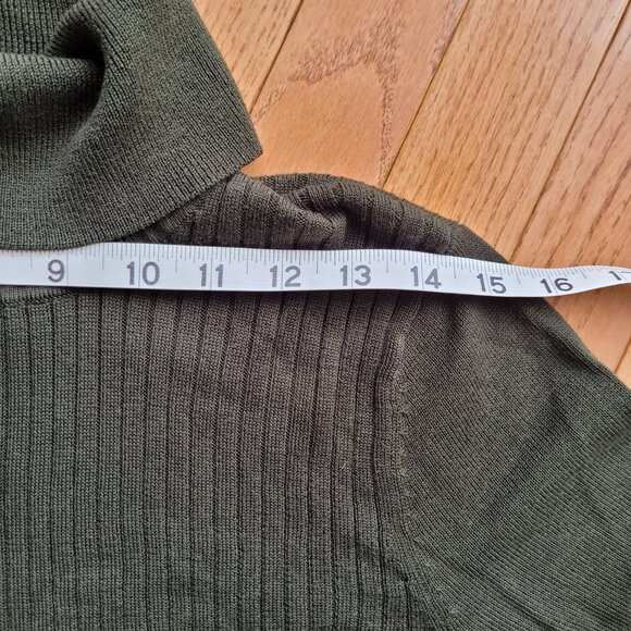 Michel Studio Forest Green Rib Knit Turtle Neck Sweater Long Sleeve 2X - Picture 8 of 11